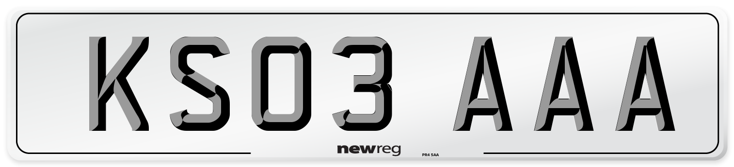 KS03 AAA Number Plate from New Reg